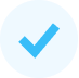 Blue tick mark in a circle